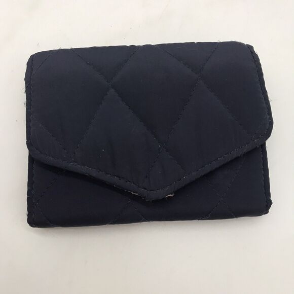 Vera Bradley Wallet Trifold CC ID Cash Quilted Navy Blue Floral Lined 5.5 x 4.5 - Picture 7 of 15